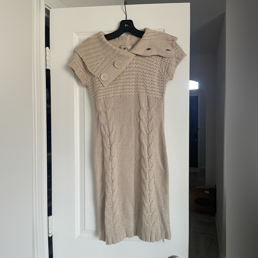 Cream sweater dress